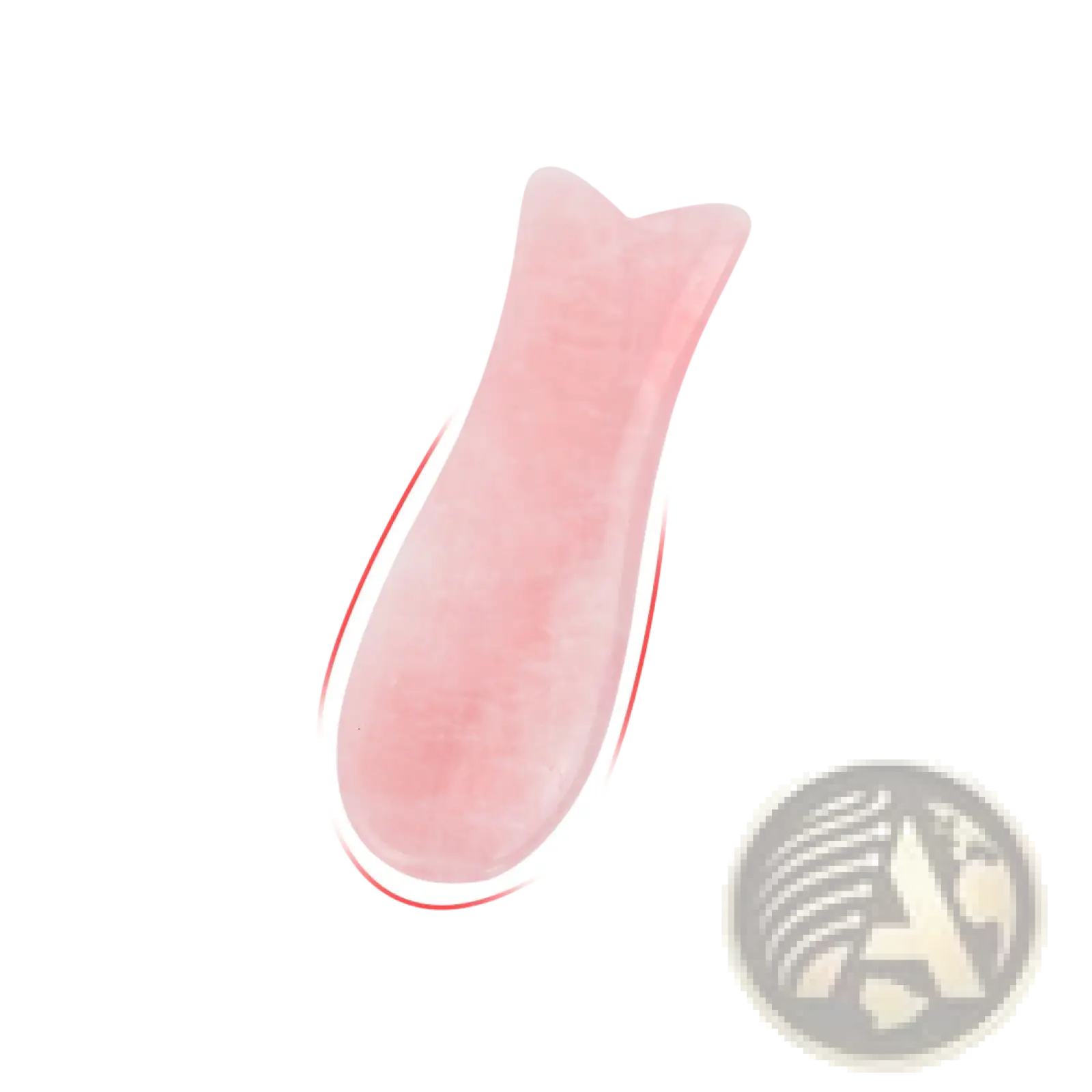 Jade gua sha facial massage tool smooth translucent pink stone with curved edges for nose face and eye skincare use