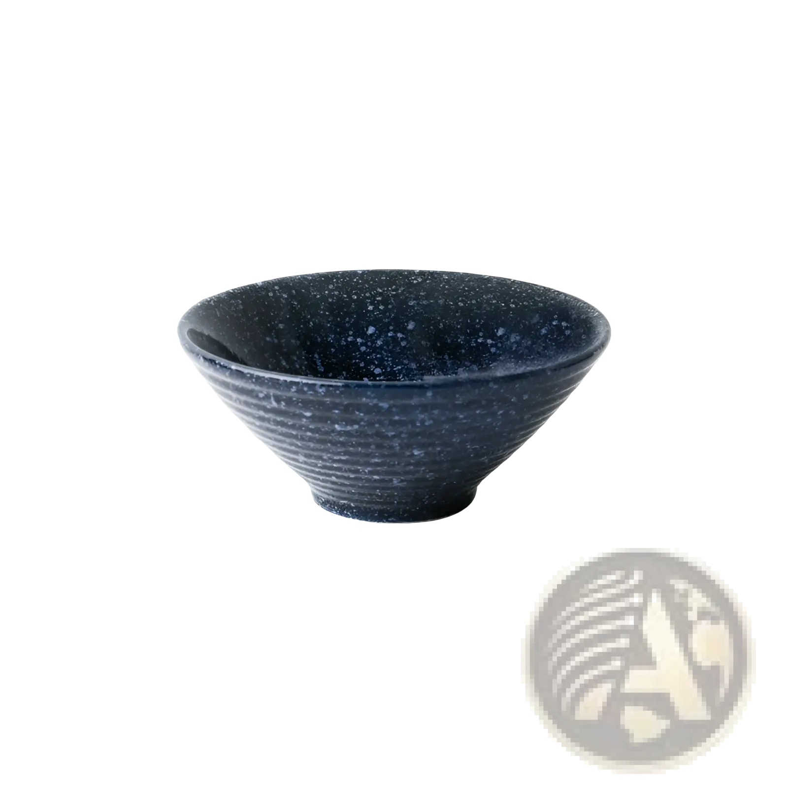Dark blue speckled ceramic bowl with concentric ridges from japanese ceramic bowls rustic speckled tableware set