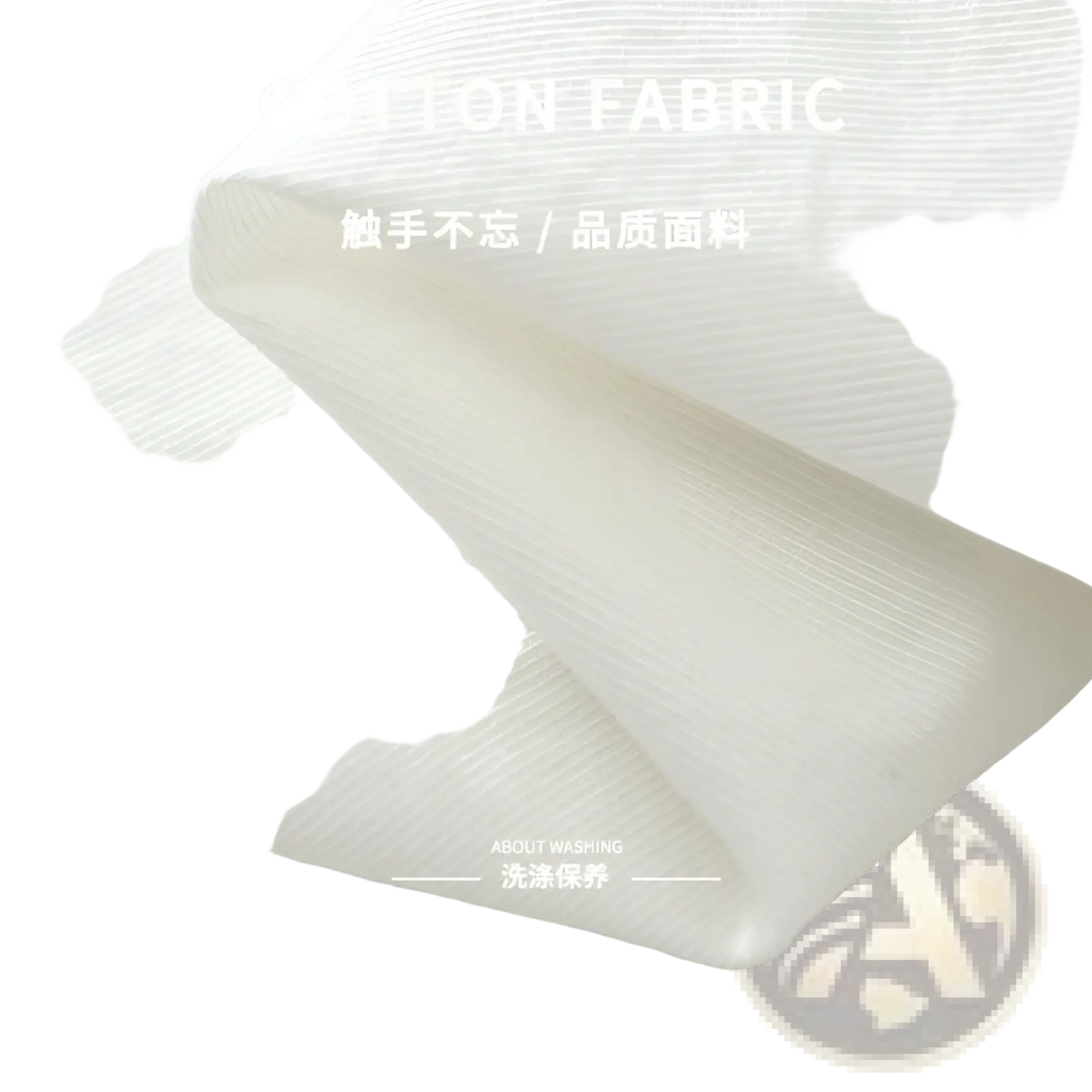 Japanese style cotton long sleeve shirt for men in white cotton fabric with subtle ribbed texture and natural finish