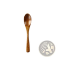 Japanese wooden honey spoon handcrafted from smooth medium brown hemu wood with natural wood grain finish