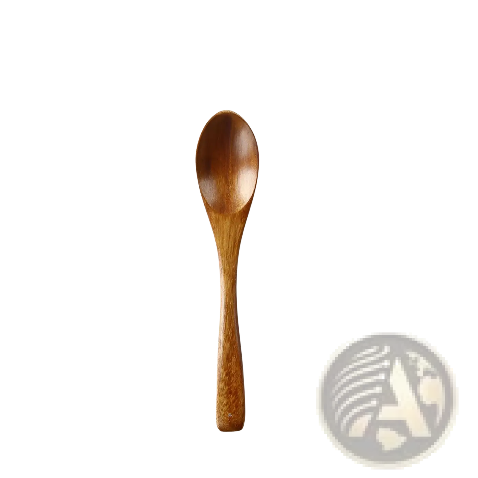 Japanese wooden honey spoon handcrafted from smooth medium brown hemu wood with natural wood grain finish