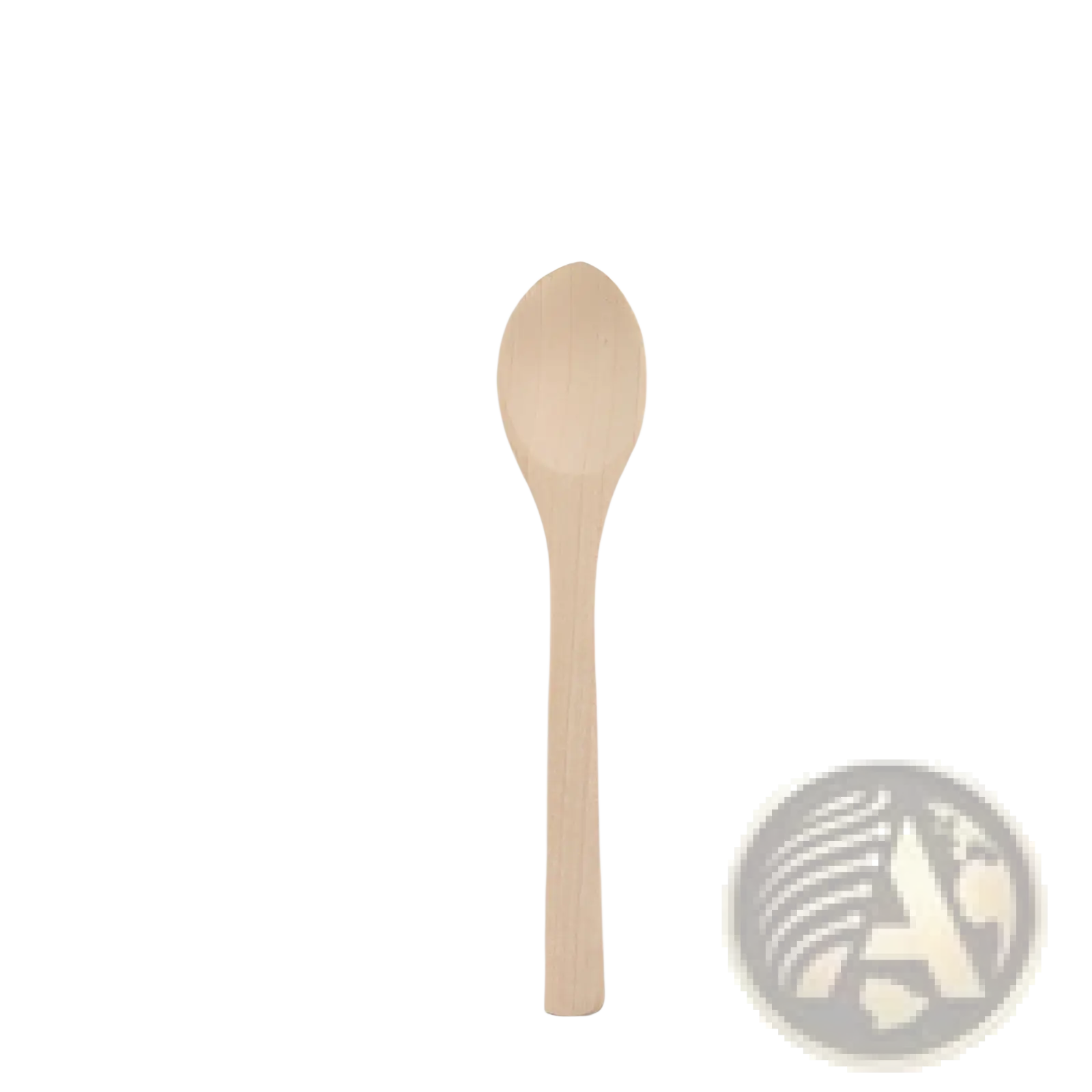 A light beige Japanese wooden honey spoon handcrafted from smooth natural hemu wood with a simple design
