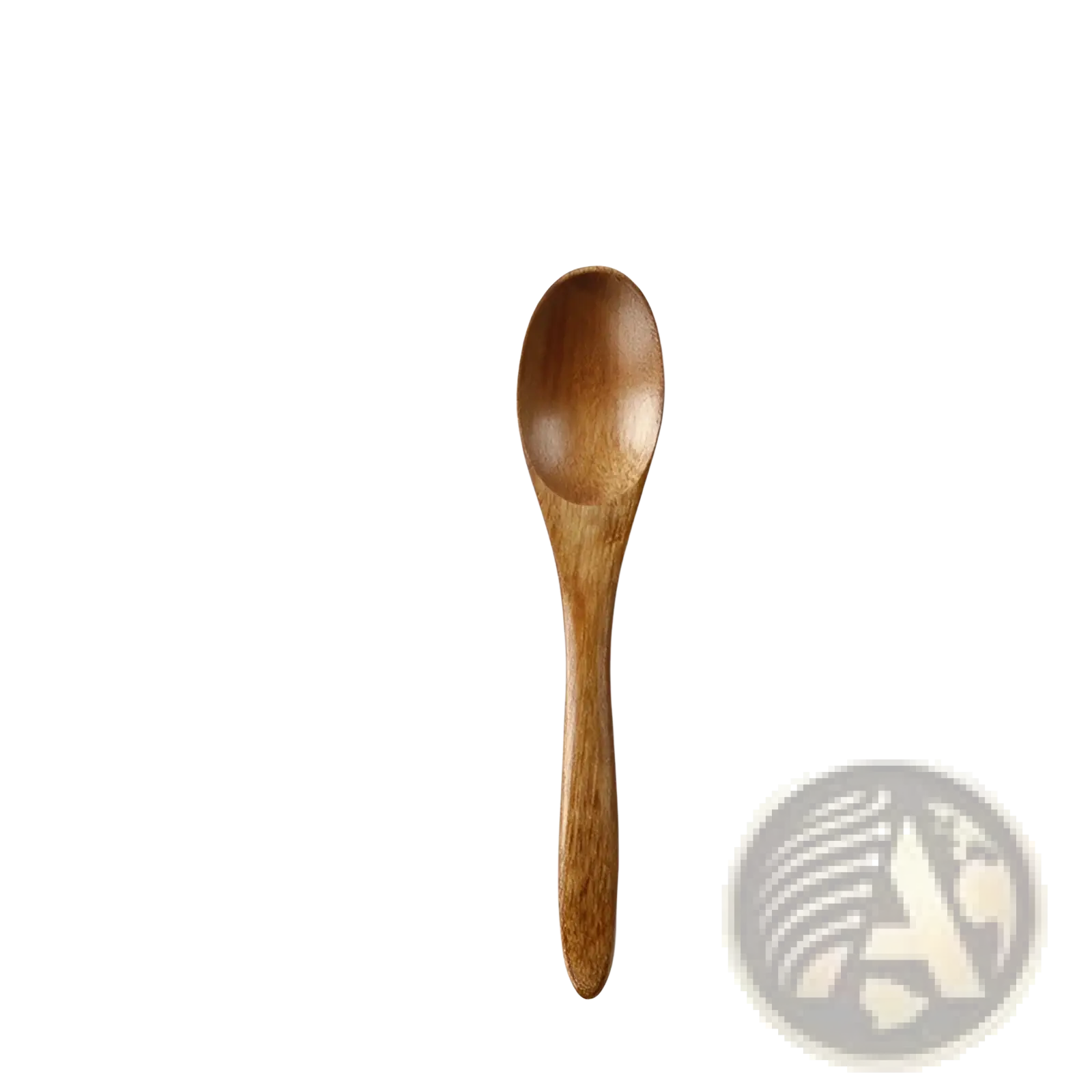 Japanese wooden honey spoon handcrafted from medium brown hemu wood with a smooth natural grain finish and rounded bowl