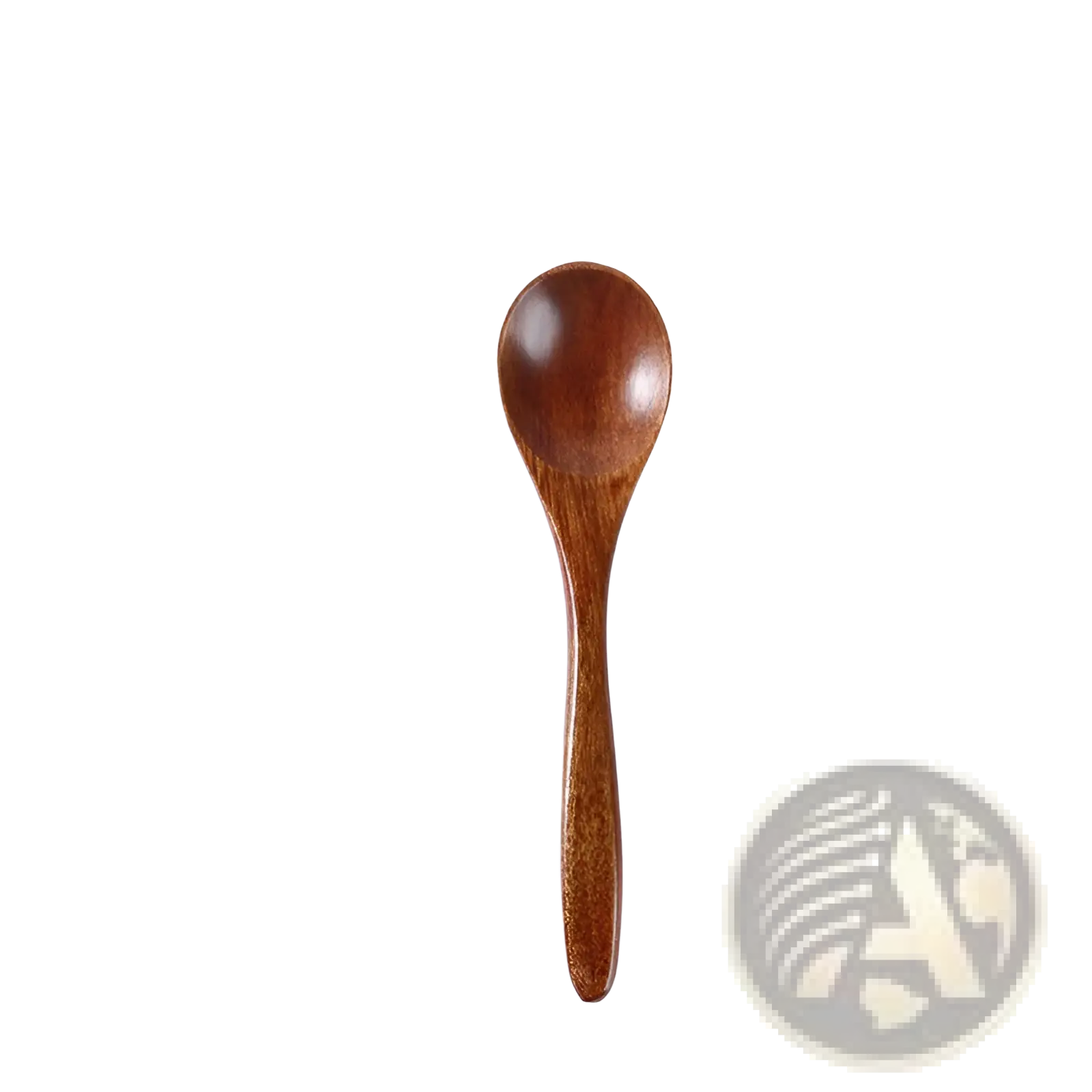 Japanese wooden honey spoon handcrafted from smooth polished hemu wood with a rich brown finish and natural grain