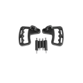 Black matte-finished aluminum door grab handles with ergonomic contours and matching spacers for Jeep Wrangler JK