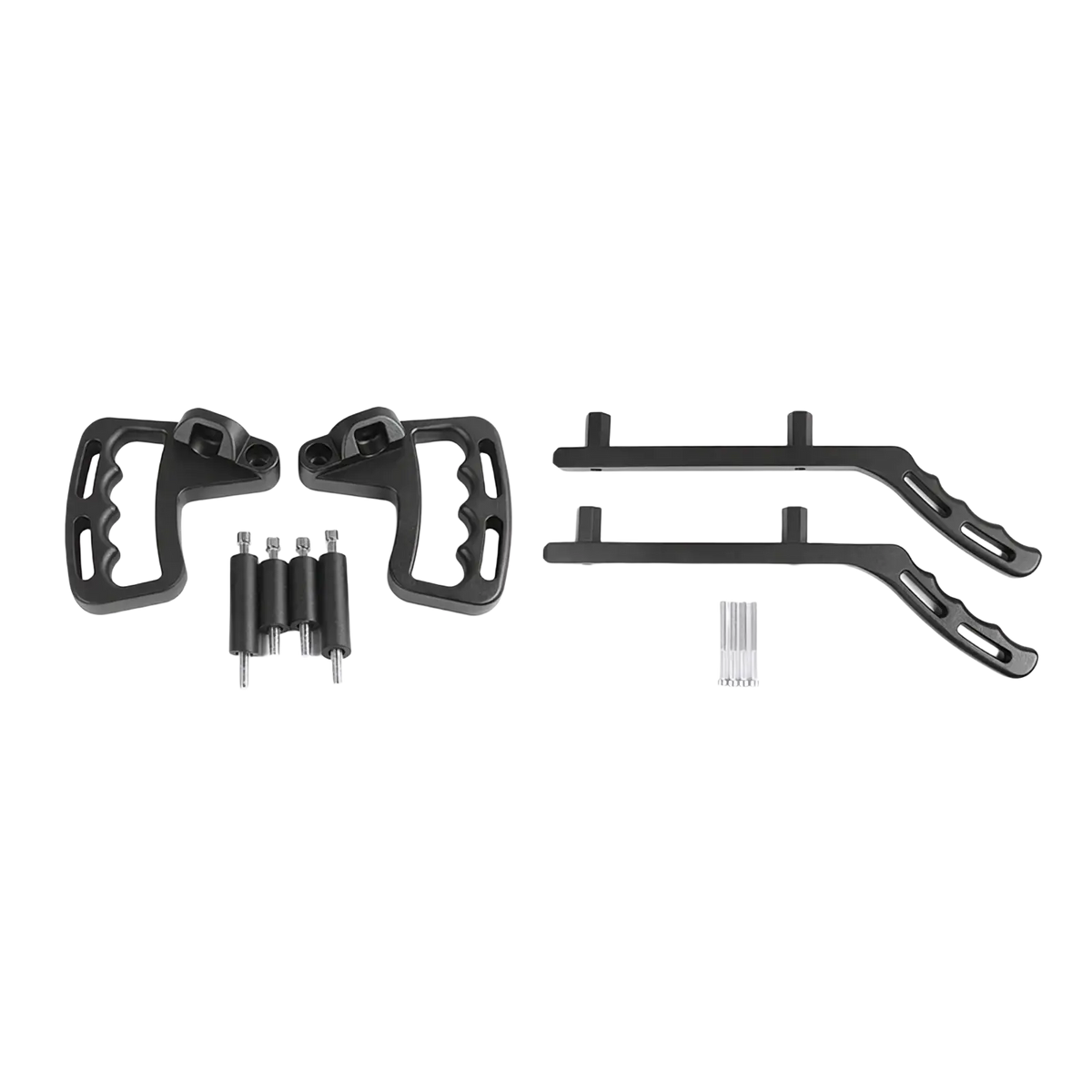 Black red aluminum door grab handles for jeep wrangler jk with ergonomic textured black motorcycle handlebar grips and mounting hardware