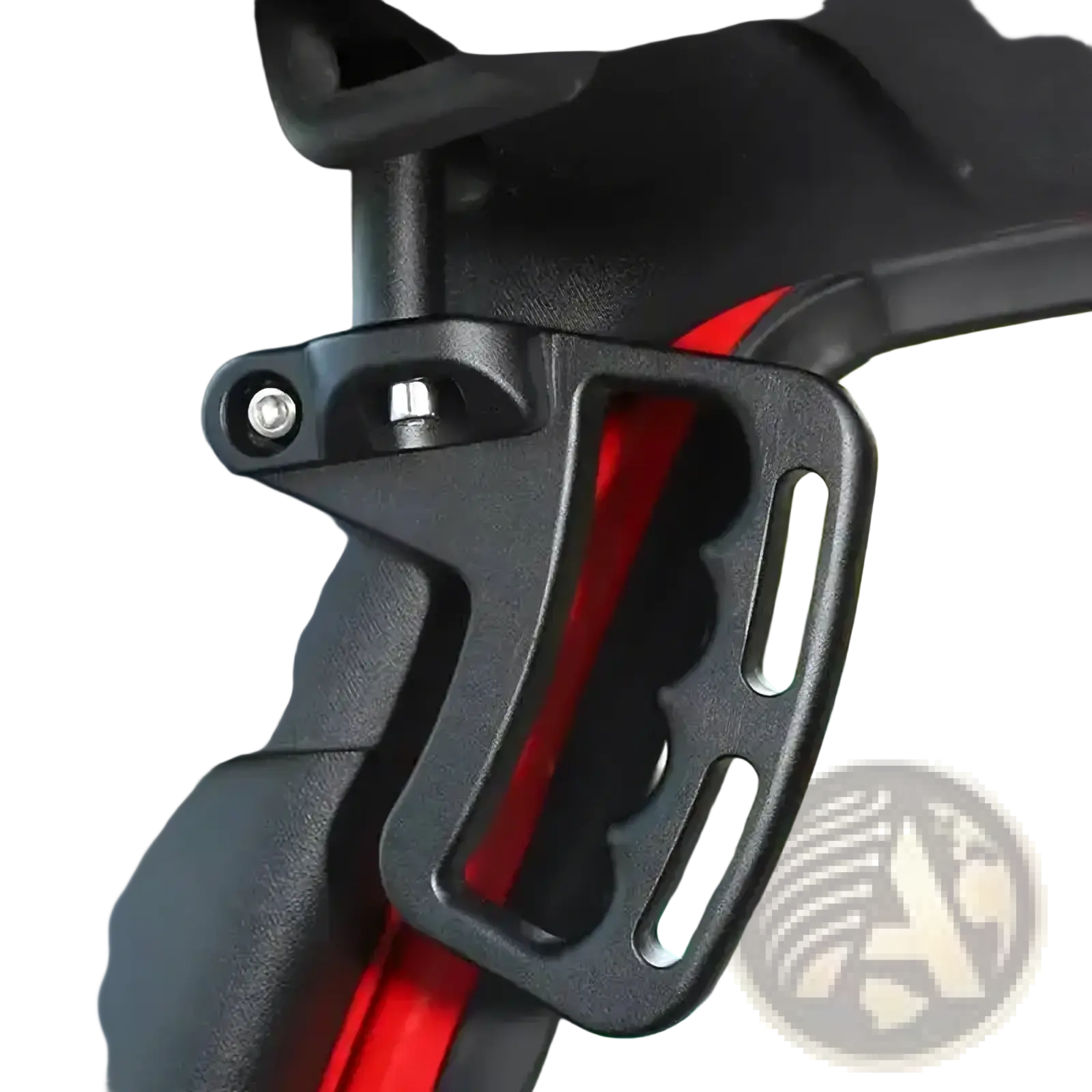 Black plastic motorcycle side mirror mount with red accent trim and vapa branding for jeep wrangler jk door grab handles