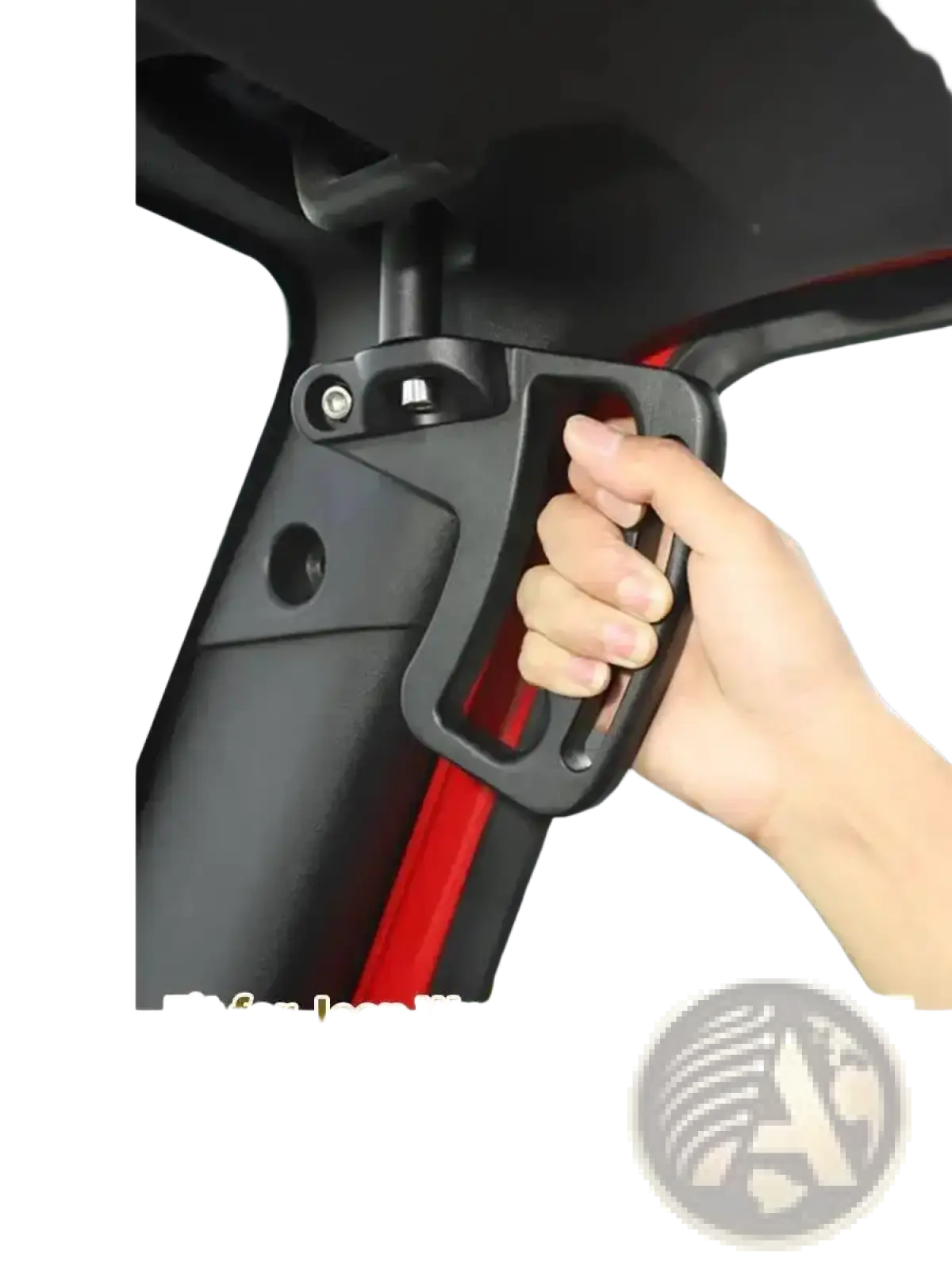 Black plastic jeep wrangler jk door grab handle with red interior trim designed for 2007-2017 models
