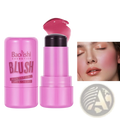 Pink baoishi cosmetics jelly blush stick shimmer lip and cheek tint 2-in-1 jelly tint in shade 01 for lips and cheeks