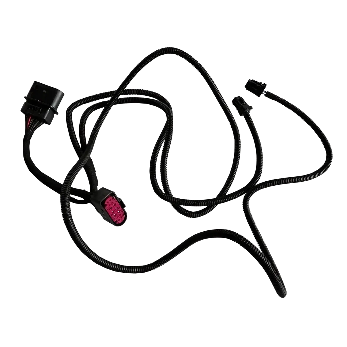 Black coiled installation cable for Jetour Traveller T2 led fog light with red and black connector housings