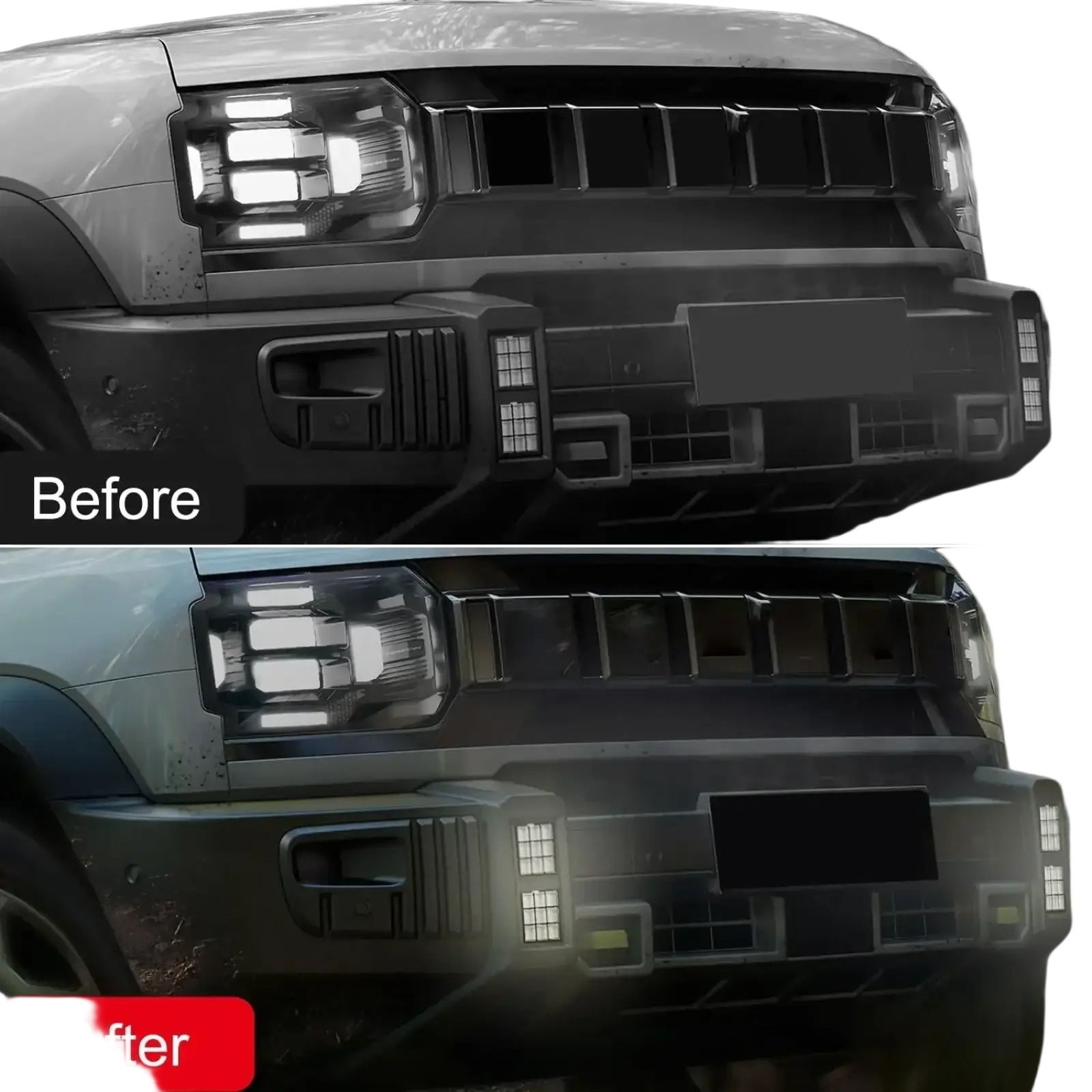 Jetour Traveller T2 black matte front bumper with integrated led fog lights and rugged design for off-road vehicles
