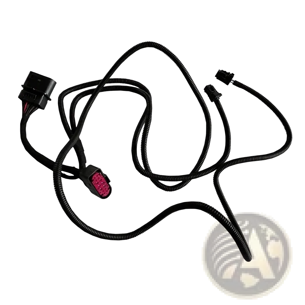 Black coiled installation cable for Jetour Traveller T2 led fog light with red and black connector housings