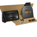 Black Jetour Traveller T2 roof box storage carrier with sleek glossy roof rack cover and integrated mounting hardware