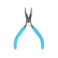 Blue-handled jewelry pliers tool set featuring precision metallic needle-nose jaws for crafting and repair