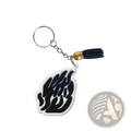 Black flame-shaped acrylic Jewish blessing card keychain with gold-toned tassel and silver ring party favor 10pcs