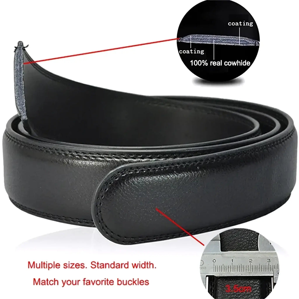 Black leather belt made of 100% cowhide with smooth coating and automatic buckle by Jifanpaul mens genuine leather belt