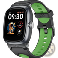 K1 kids waterproof smartwatch with fitness tracking in black and green silicone strap and astronaut-themed screen