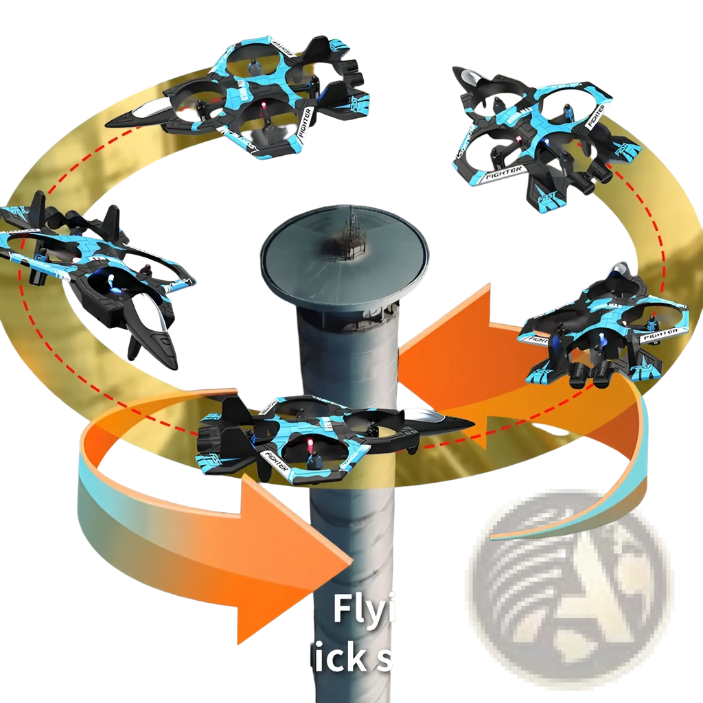 Blue and black k500 max drone with dual battery and sleek futuristic design as a fighter jet toy