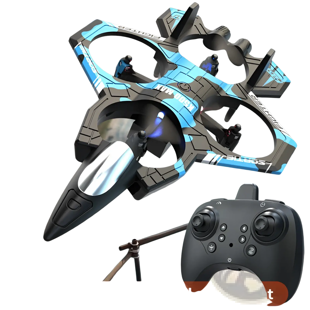 Blue and black k500 max drone with dual batteries featuring a sleek futuristic design for remote control flying