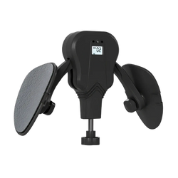 Black digital kegel pelvic floor trainer with two adjustable padded arms and display screen showing 02 seconds timer