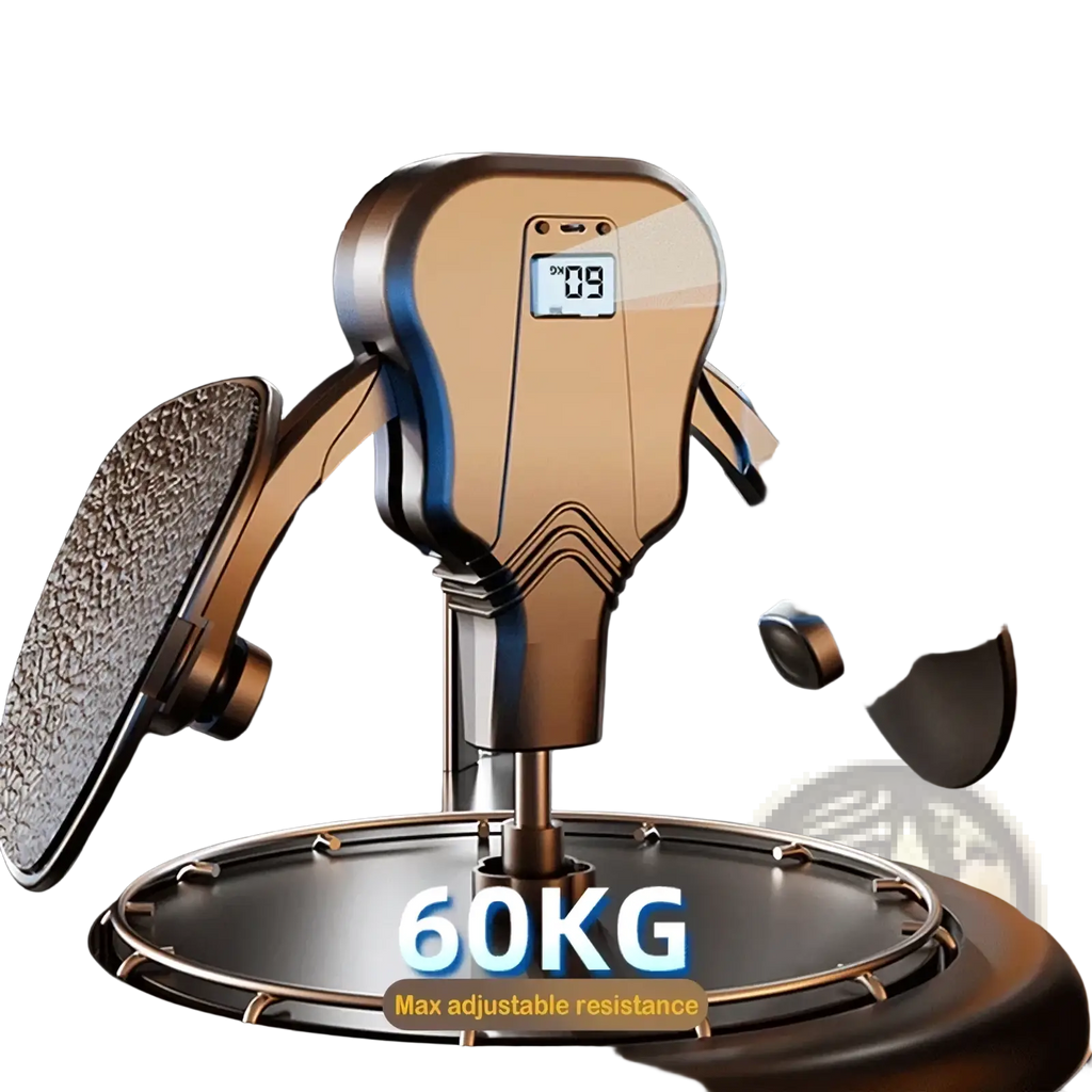 Gold-toned and black kegel pelvic floor trainer leg exerciser with digital 60kg max adjustable resistance machine