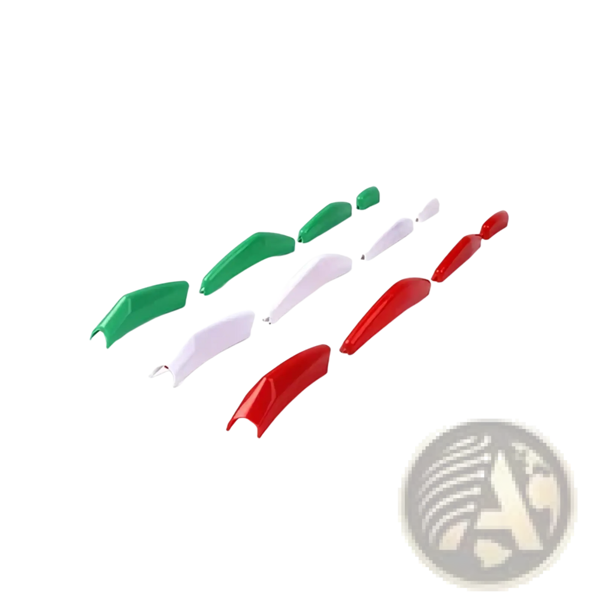 Set of colorful plastic car wheel covers in green white and red for Kia Carnival Ka4 front grille trim ABS 2022-2024