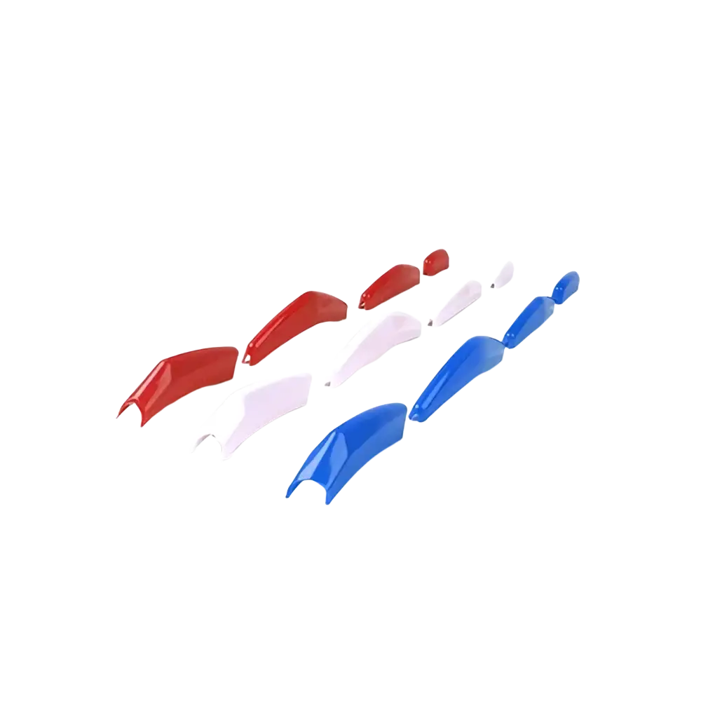 Set of colorful red pink and blue glossy plastic arrowhead-shaped clips for kia carnival ka4 front grille trim abs 2022-2024