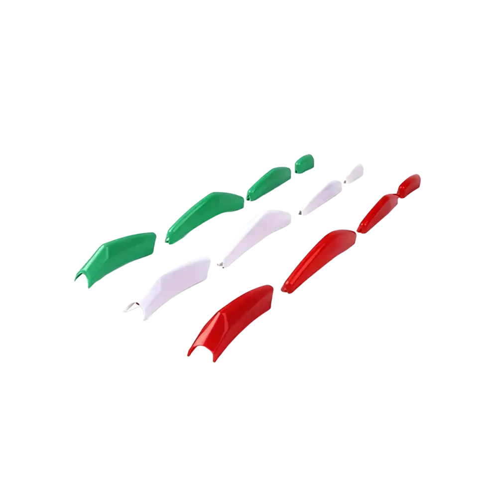 Set of colorful plastic car wheel covers in green white and red for Kia Carnival Ka4 front grille trim ABS 2022-2024