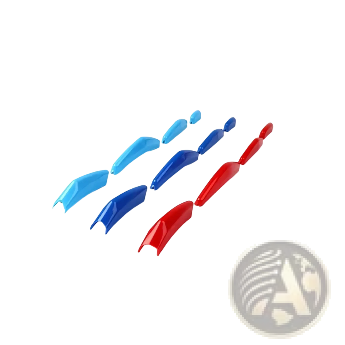 Set of vibrant blue and red plastic car wheel hub cap covers for Kia Carnival Ka4 front grille trim ABS 2022-2024