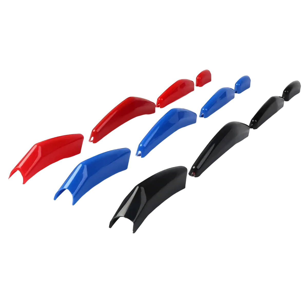 Set of vibrant red blue and black glossy plastic car wheel hub caps for Kia Carnival Ka4 front grille trim ABS 2022-2024