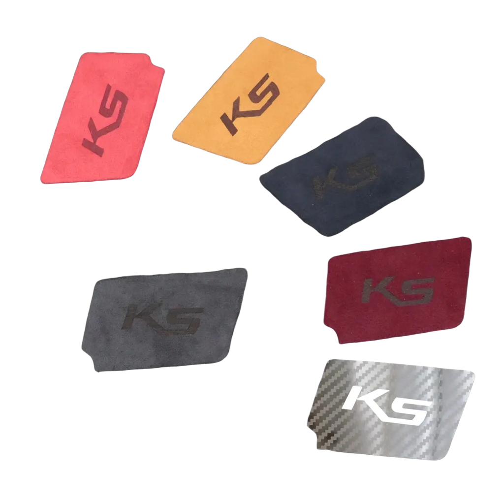 Kia k5 suede carbon interior door handle cover with suede and carbon fiber card holders in red orange navy blue black silver