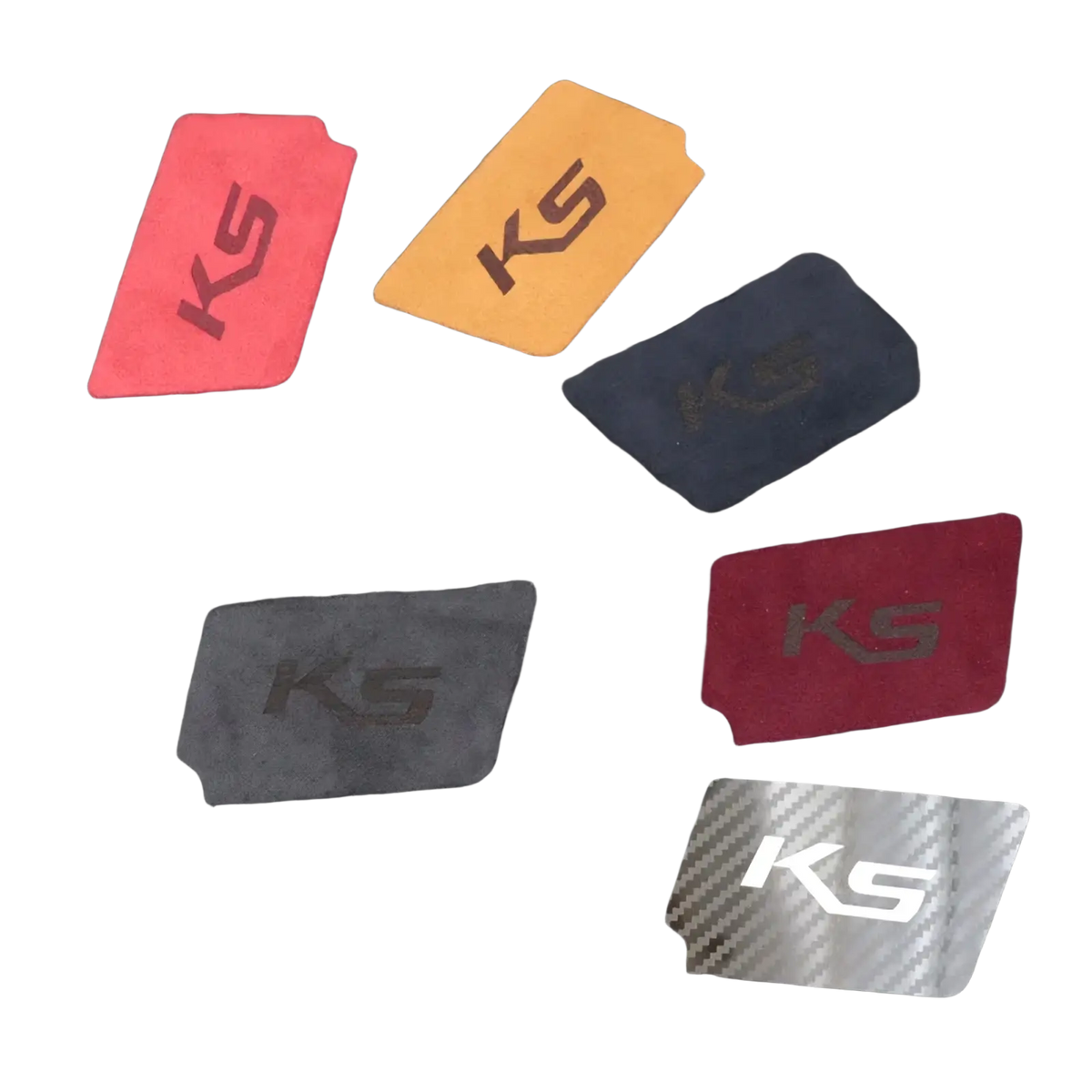 Kia k5 suede carbon interior door handle cover with suede and carbon fiber card holders in red orange navy blue black silver