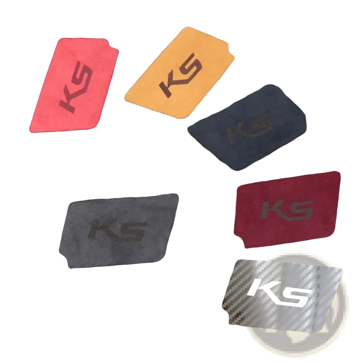 Kia k5 suede carbon interior door handle cover with suede and carbon fiber card holders in red orange navy blue black silver