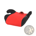 Kids car booster seat cushion for 3 to 12 years in red and black with padded contoured design for child comfort