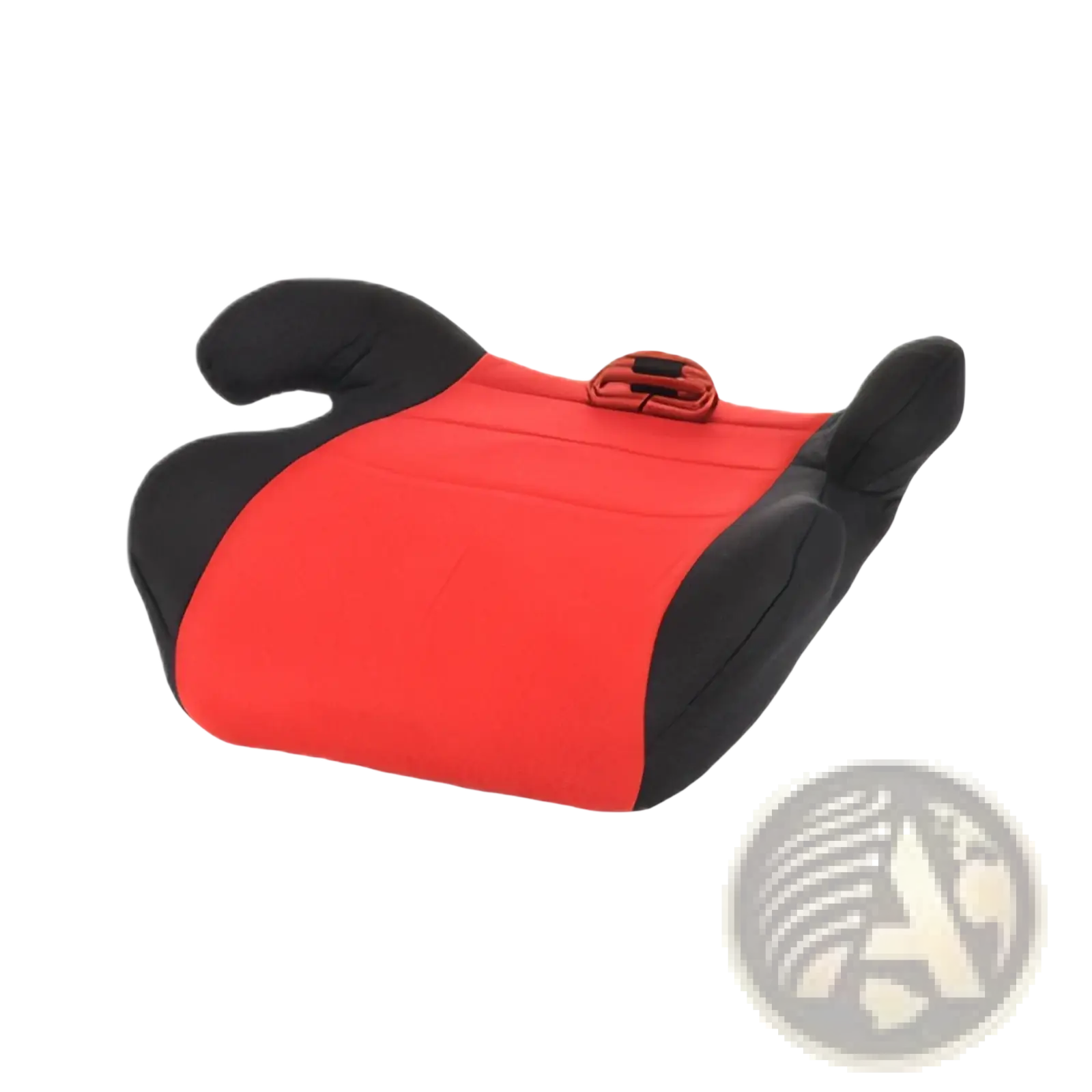 Kids car booster seat cushion for 3 to 12 years in red and black with padded contoured design for child comfort
