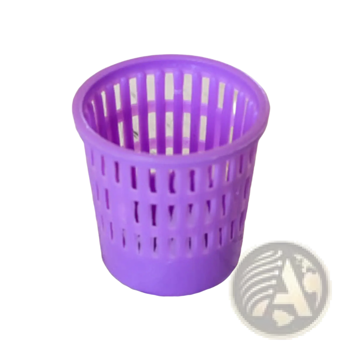 Purple plastic mesh basket 3.5cm tall 2.5cm wide base for kids cleaning toy set pretend play housekeeping kit