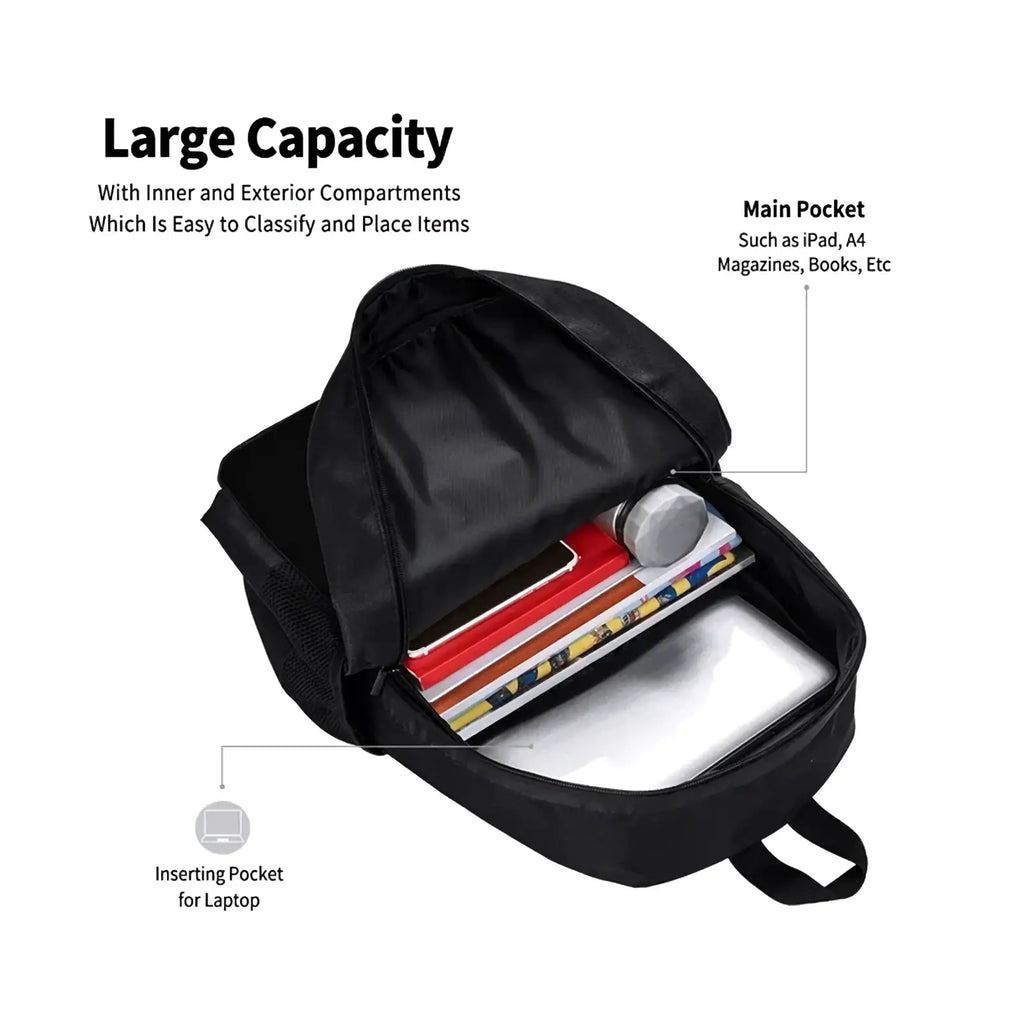 Black kids dinosaur lightning backpack with multiple compartments and main pocket for ipads a4 magazines and books