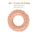 A pink inflatable swim ring with scalloped edges and cherry prints by roaxin for kids foam swim armbands shark float vest