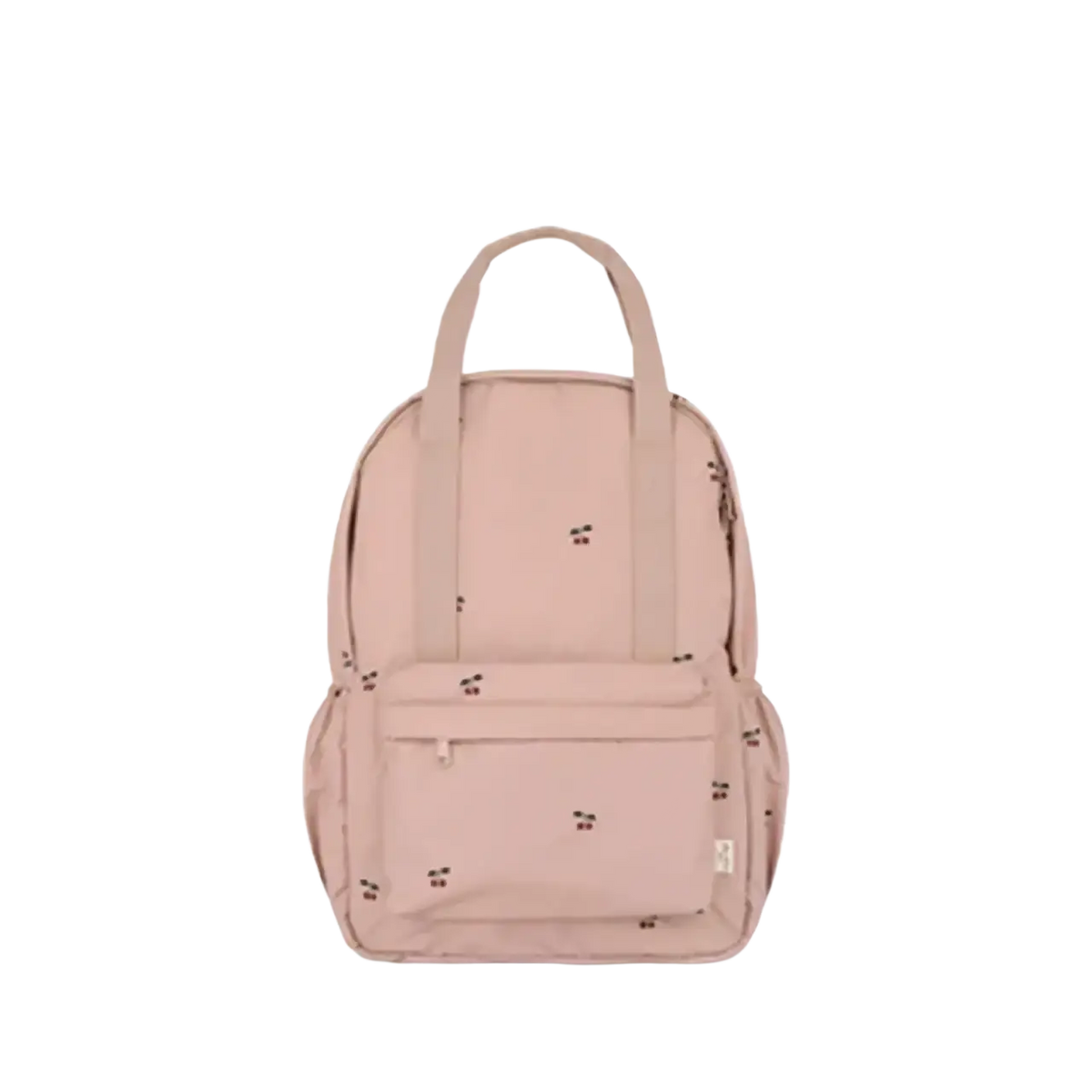 Kids quilted embroidered backpack in blush pink with tiny black dots waterproof school bag design