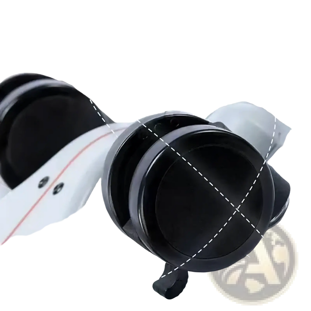 Kids ride on rolling luggage carry on suitcase featuring white and black sleek modern binoculars design