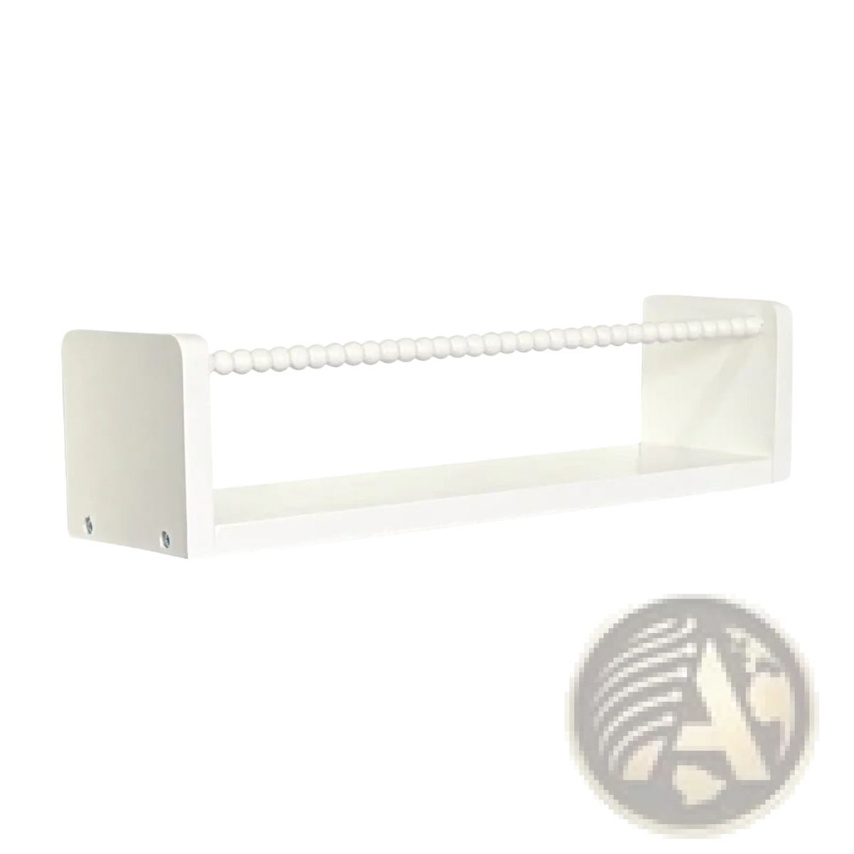 Kids wood floating bookshelves set of 3 with white bead accented wall shelf and sleek minimalist design