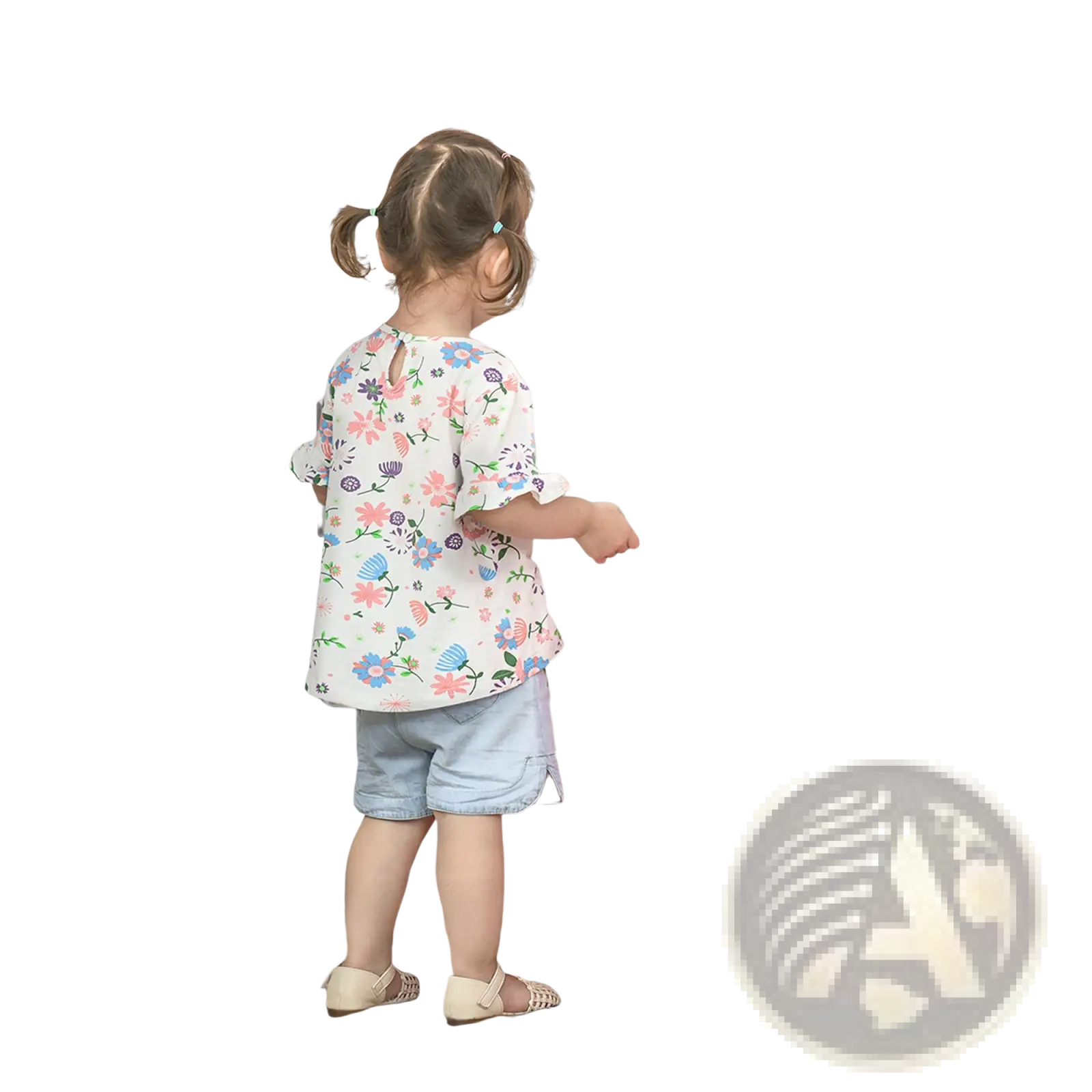 Kids wooden kitchen playset with sound effects featuring light wood grain, white appliances, and silver accents