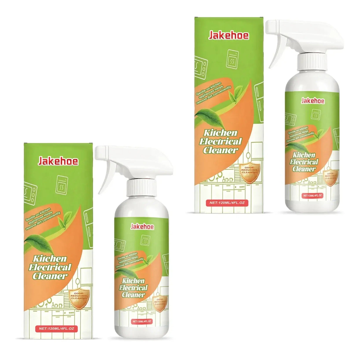 White spray bottle with green and orange label for jakehoe kitchen electrical cleaner heavy duty degreaser spray