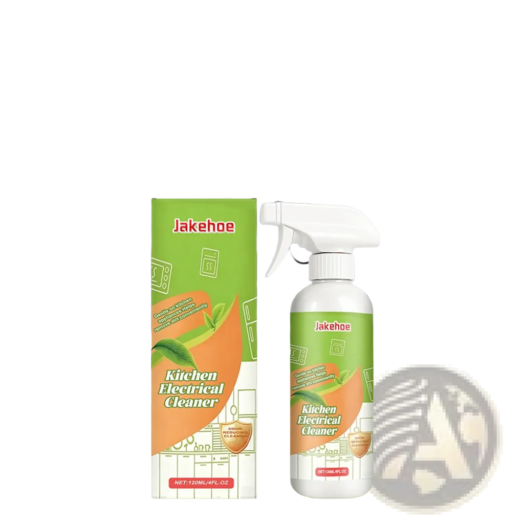 Jakehoe kitchen appliance cleaner heavy duty degreaser spray in a white bottle with green and orange labeling