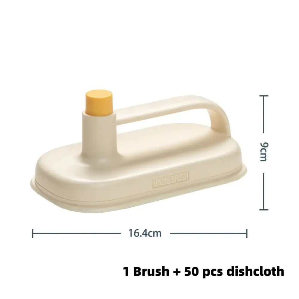 Arbaglobal multi-surface long handle scrub brush cream plastic sponge brush with yellow cylindrical handle