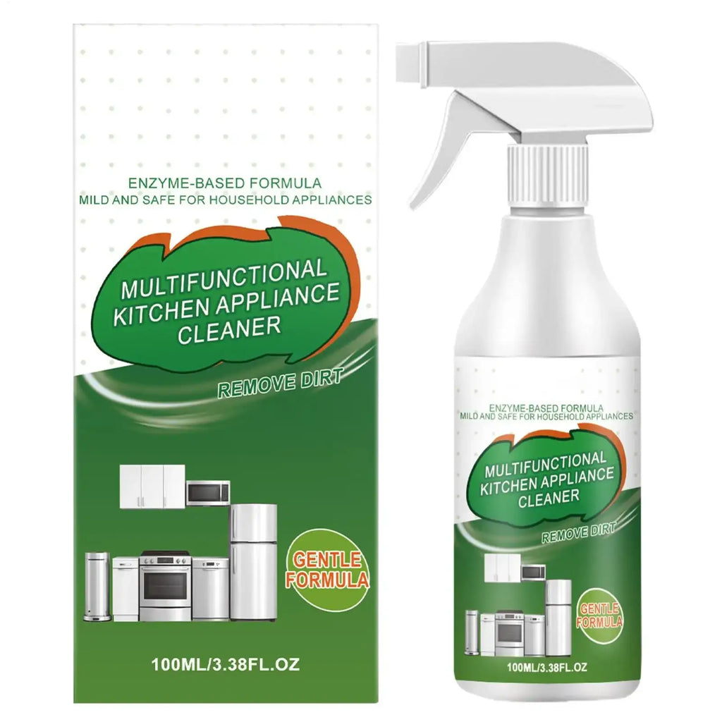 White spray bottle with green and white label for multifunctional kitchen appliance cleaner kitchen degreaser spray 100ml