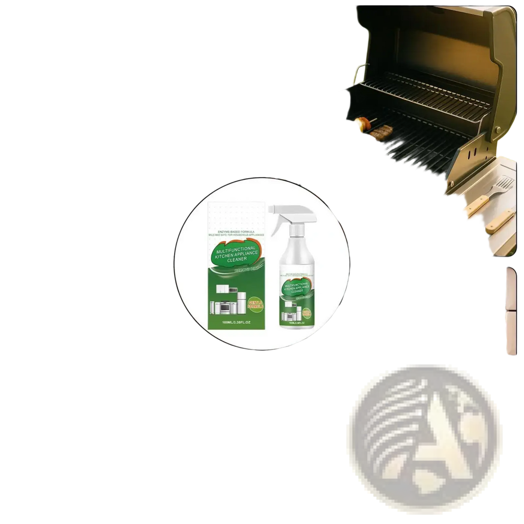 White spray bottle kitchen degreaser spray 100ml with green label black text and nozzle for easy oil removal application