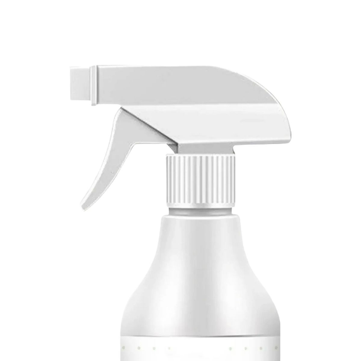 White plastic kitchen degreaser spray bottle with minimalist design and ribbed nozzle cap for 100ml oil removal