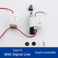 White plastic kitchen faucet sensor replacement part battery box with red signal line and blue accents