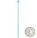 Turquoise plastic kitchen pipe dredging hook shaped like a stylized tree with smiling face 51cm drain snake